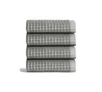ONSEN Cotton Face Towel - Sculpted Terry Texture, Quick-Dry, Low-Lint, Plush & Lightweight (Grey Fog, 4X Face Towel)