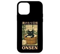 Onsen Japanese Traditional Culture Funny Cat Vintage Art Case for iPhone 12 mini