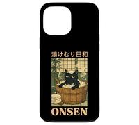 Onsen Japanese Traditional Culture Funny Cat Vintage Art Case for iPhone 13 Pro Max