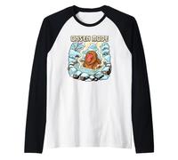 Onsen Mode Relaxation Japanese Hot Snow Monkey Humor Spring Raglan Baseball Tee