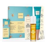 Onsen Secret Complete Nail Reboot Kit w/Cuticle Oil 10ml, Nail File 120/180 Grit Double Sided, A 3-Way Nail Buffer Block & Cuticle Serum-15ml w/Nail Oil in Action-Super Value Pack