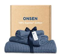 Onsen The Bath Towel Set - 100% Supima Cotton, Lightweight, Denim Blue