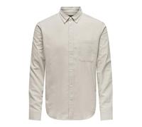 ONLY & SONS Men's Onsgudmund Slim 1-pkt Solid Shirt Noos Long Sleeve, Silver Lining, L