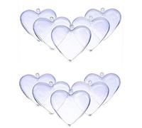 Onsinic 10pcs Heart-shaped Fillable Ball Clear Plastic Acrylic Fillable Transparent Ball Ornament Gift Present Christmas Decor
