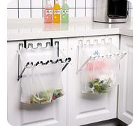 Onsinic 1pc Black Iron Kitchen Trash Can Hanger 15L Cabinet Door Bag Holder
