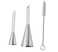 Onsinic 3pcs Cream Icing Piping Puff Nozzle Tips Stainless Steel Cupcake Puffs Injection Russian Syringe Confectionery Pastry Tool