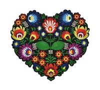 Onsinic Heart Shape Flower Embroidery Applique Patches for Clothing Iron on Patch Applique for Clothes Jackets Sewing Craft