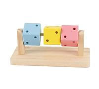 Onsinic Small Pet Chew Toys Wooden Platform with Colorful Wood Blocks for Rabbit Hamster Gerbil Degu Bunny Cage Accessories