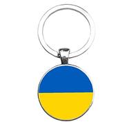 Onsinic Ukraine Flag Keychain Double Side Ukrainian Keyring National Flag Pendant Jewelry for Bag Accessories, Yellow, Blue, 25 mm/0.98inches