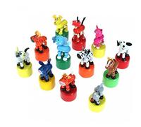 Onsinic Wooden Animal Push Up Press Base Toy with Base Interactive Home Decoration for Kids Birthday Gift