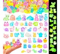Onsioesd 150PCS Luminous Mini Resin Animals 30 Types+ Variety Glow in The Dark Tiny Animals Figures Bulk for Dollhouse, Fairy Garden,Micro Landscape Aquarium, Party Decoration DIY Crafts