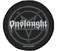 Onslaught Patch Pentagram Band Logo Official Black Woven Sew on One Size