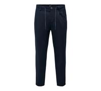 Onsleo Crop Linen Mix Pant, male, ONLY & SONS, Chinos, Blue, W36 L32, Trousers W36 L32