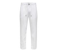 Onsleo Crop Linen Mix Pant, male, ONLY & SONS, Chinos, White, W34 L32, Trousers W34 L32