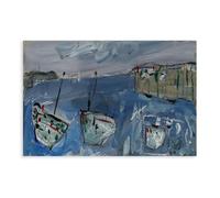 Onslow Sykes (1953-2017) - Framed Contemporary Oil, Newlyn Boats Original Vintage Antique Artwork Canvas Art Poster And Wall Art Picture Print Modern Family Bedroom Decor Posters 12x18inch(30x45cm)