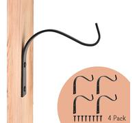 onsogi 4 Pack Iron Wall Hooks for Hanging Plant Lanterns, Plant Hanger Fence Metal Bracket for Bird Feeders, Wind Chimes, Mason Jar Sconces, Light Outdoor Indoor Rustic Home Decor, 4 Inch
