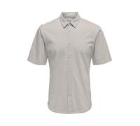 ONLY & SONS Men's Onsrobin Button Under Ss Stretch Shirt Short-Sleeved, Moonstruck, M