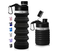 ONTA Collapsible Water Bottle- BPA Free Silicone Foldable Water Bottle for Travel, FDA Approved Food-Grade Silicone Portable Leak-Proof Travel Water Bottle, 20oz Black