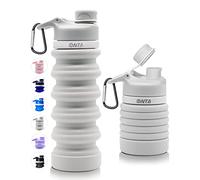 ONTA Collapsible Water Bottle- BPA Free Silicone Foldable Water Bottles for Travel,Silicone Portable Leak-Proof Travel Water Bottle 20 oz, gray