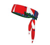 Ontario Canada Maple Leaf Print Tie Headband For Women Men, Ninja Headbands, Adjustable Moisture Wicking Cooling Headband