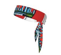 Ontario Canada Maple Print Tie Headband For Women Men, Ninja Headbands, Adjustable Moisture Wicking Cooling Headband