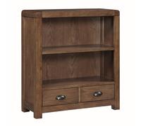 ontario wooden bookcase with 2 shelves in dark oak