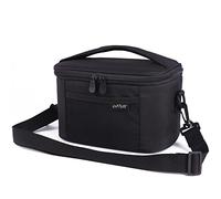ONTESY Black Lunch Bag, Insulated Small Lunch Cooler Waterproof & Leakproof Lunch Box for Men Women Kids Boys Girls with Adjustable Shoulder Strap for Work School Picnic (Solid Black)