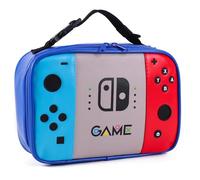 ONTESY Boys Lunch Bag Switch Game Lunch Cooler Thermal Insulated Bag Food Container Waterproof Leather Mini Cooler for Boys Girls Kids Toddlers Teens Men Women for School Pinic (Blue)