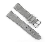 Onthelevel 18mm 19mm 20mm 22mm 24mm Suede Leather Watch Band with Black Leather Back Strap for Men or Women, grey, 20mm, Classic