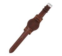 Onthelevel Leather Cuff Watch Strap 18mm 19mm 20mm 21mm 22mm Vintage Genuine Leather Bund Watch Band with Mat for Men, Brown