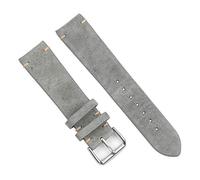 Onthelevel Suede Leather Watch Strap 18mm 20mm 22mm Vintage Chamois Leather Watch Band for Men or Women (20mm, Grey)