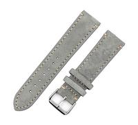 Onthelevel Suede Leather Watch Strap 18mm 20mm 22mm Vintage Chamois Leather Watch Band for Men or Women (20mm, Grey-with Hand Stitching)