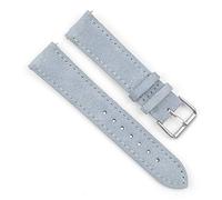 Onthelevel Suede Leather with Black Leather Back Watch Band Strap for Men or Women - 18mm 19mm 20mm 22mm 24mm | Multiple Colors (18mm, Light blue)