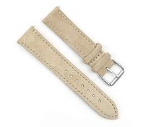 Onthelevel Suede Leather with Black Leather Back Watch Band Strap for Men or Women - 18mm 19mm 20mm 22mm 24mm | Multiple Colors (24mm, Khaki)