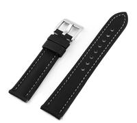 Onthelevel Water Resistant Oxford Fabric Watch Strap 18mm 20mm 22mm Sailcloth With Leather Back Lining Quick Release Watch Band Replacement (Black-grey line, 20mm)