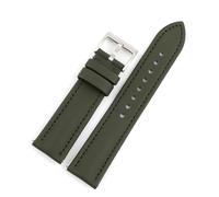 Onthelevel Water Resistant Oxford Fabric Watch Strap 18mm 20mm 22mm Sailcloth With Leather Back Lining Quick Release Watch Band Replacement (Green, 20mm)
