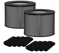 Ontheone True HEPA Filter Replacement Compatible with Filter Queen Defender 4000 7500 360 Air Cleaner Purifier, 2 High-efficiency True HEPA Filter with 8 Activated Carbon Pre-Filter