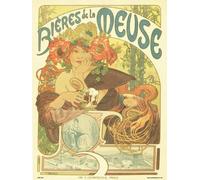 onthewall Alphonse Mucha Bieres de la Meuse Replica Art Poster White, 30 x 40 cm (PDP 035)