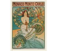 onthewall Alphonse Mucha Monaco Art nouveau 70x50cm Art Print