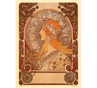 onthewall Art nouveau Poster Art Print by Alphonse Mucha Zodiak