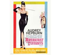 onthewall Audrey Hepburn Breakfast At Tiffany's Movie Poster, Vintage Hollywood Cinema 30x40cm Print