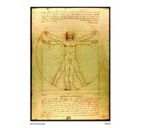 onthewall Da Vinci Vitruvian Man 30x40cm Art Poster Print, White