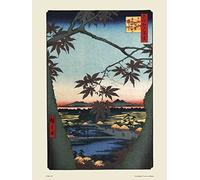 onthewall Hiroshige Japanese Poster Art Print The Maple Treesat,White,30 x 40 cm