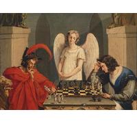 onthewall The Devils Checkmate by Friedrich August Moritz Print - Friedrich August Moritz Vintage Art Wall Art 50x70cm Poster Art Print 50x70cm