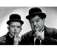 Ontrada Tin Sign 12 x 18 cm Curved Laurel & Hardy Dick & Doof Quiet Sign