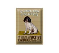Ontrada Tin Sign 30 x 40 cm Curved English Pointer Dog Active Sign
