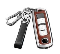 ontto 2/3/4 buttons Car Key Shell Intelligent Key Sleeve Fit for Mazda 2 3 5 6 8 CX3 CX4 CX5 CX7 CX9 Atenza Axela MX5 Speed3 Miata for Scion iA Fit for Toyota Yaris Key Fob,Brown