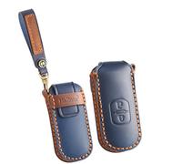 ontto 2-button Key Shell Leather Key Fob Cover Fit for Atenza Axela Demio CX-5 CX5 CX-3 CX3 CX7 CX-7 CX-9 CX9 Miata MX7 Smart Remote Car Key Protector,Blue
