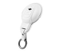 ontto 3 buttons Leather Car Key fob Cover fit for MINI Cooper F54 Clubman F55 F56 F57 F60 Countryman Convertible Hatch Smart Key case keyring Shell Key holder keychain Accessories White