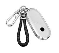 ontto 4 button Alu Key Fob Cover Keyring fit for BMW MINI One Cooper S F66 PHEV JCW Countryman Aceman 2023 2024 2025 leather Car Key Case protector keychain key Holder shell Accessories White